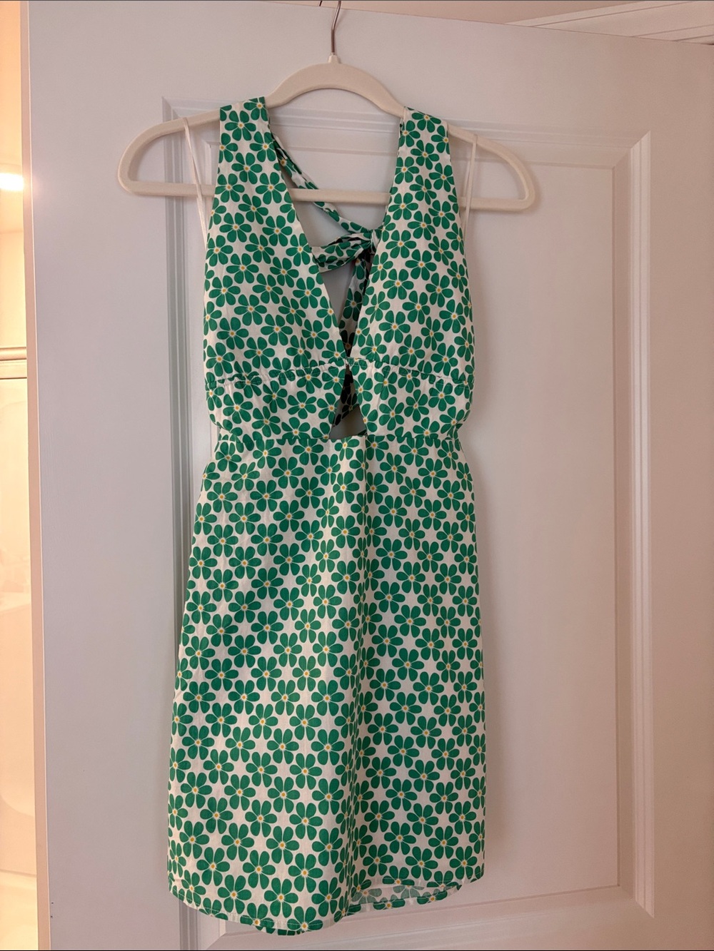 Cotton Candy LA Green Floral Tie-Back Mini Dress